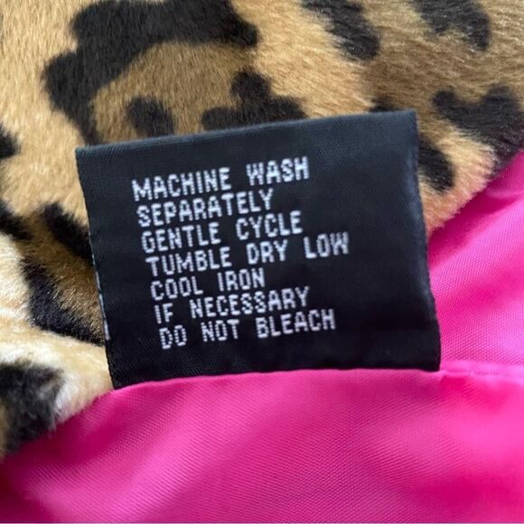 Vintage Y2K Dollhouse Faux Fur Leopard Animal Print Jacket Size Large - Picture 9 of 9